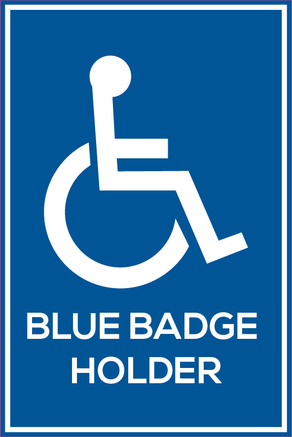 Blue Badge Sticker holder Wheelchair disabled disability Window Bumper car van S132