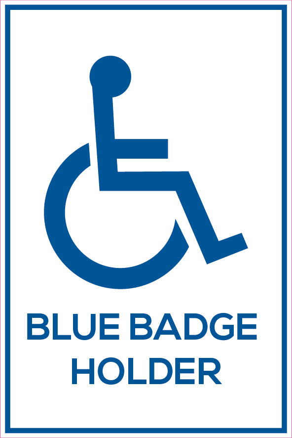 Disabled Sticker Wheelchair blue badge holder disabled Window Bumper S130