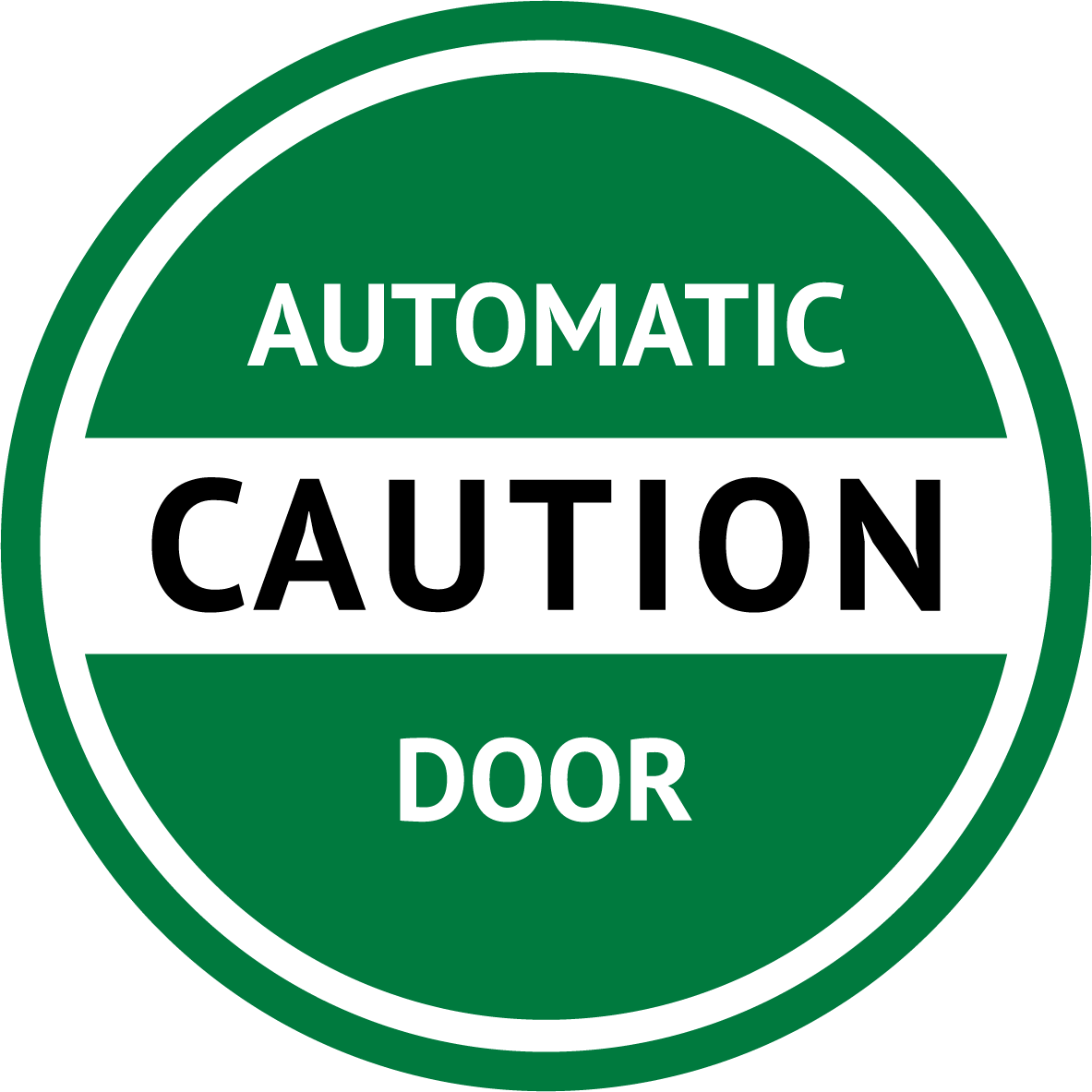 Automatic Door Caution 2 X Window Vinyl sign circle Sticker 100mm S81 waterproof