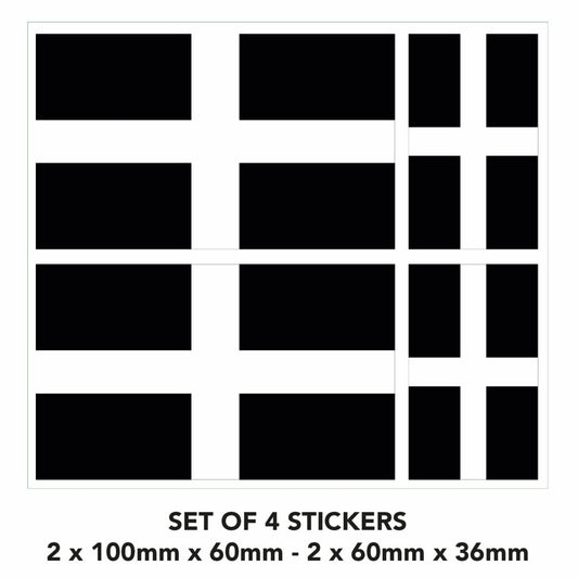 Cornwall Flag sticker St Piran Cornish Self Adhesive x 4 for Car Van Truck S40