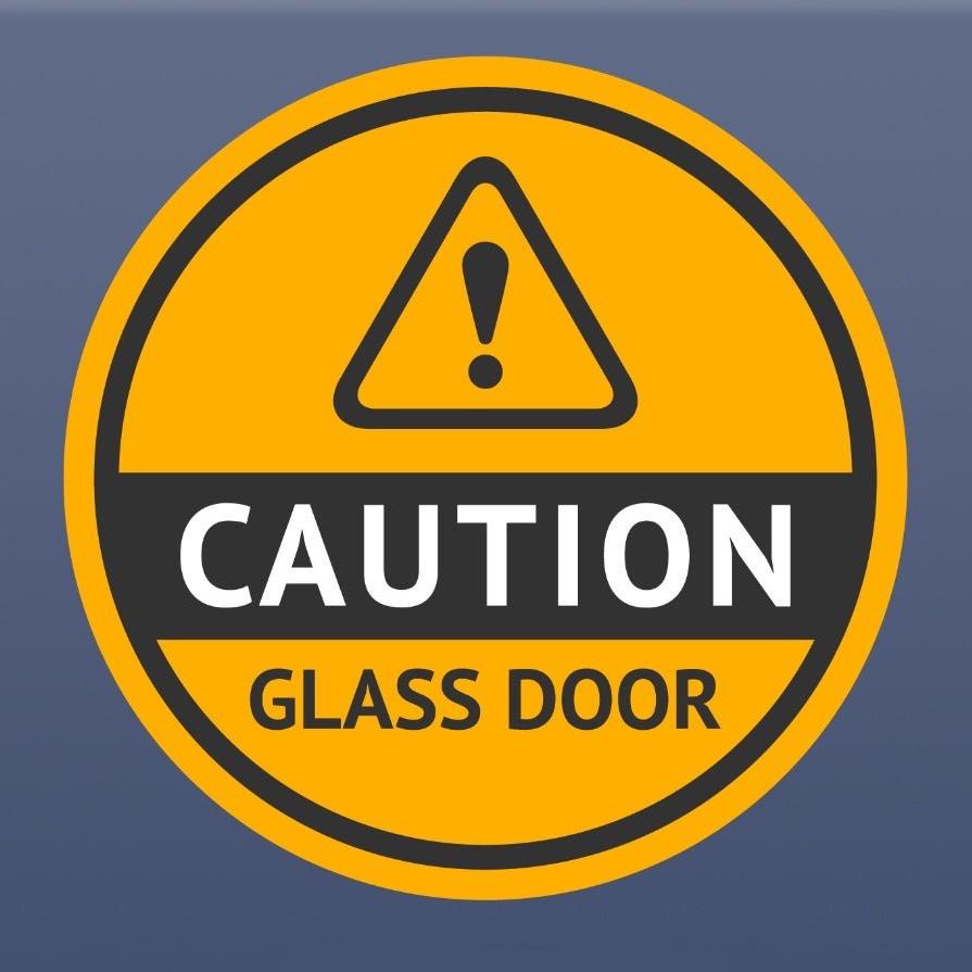 Sticker Caution Glass Door Window Vinyl Sticker circle 100mm sign circle S80