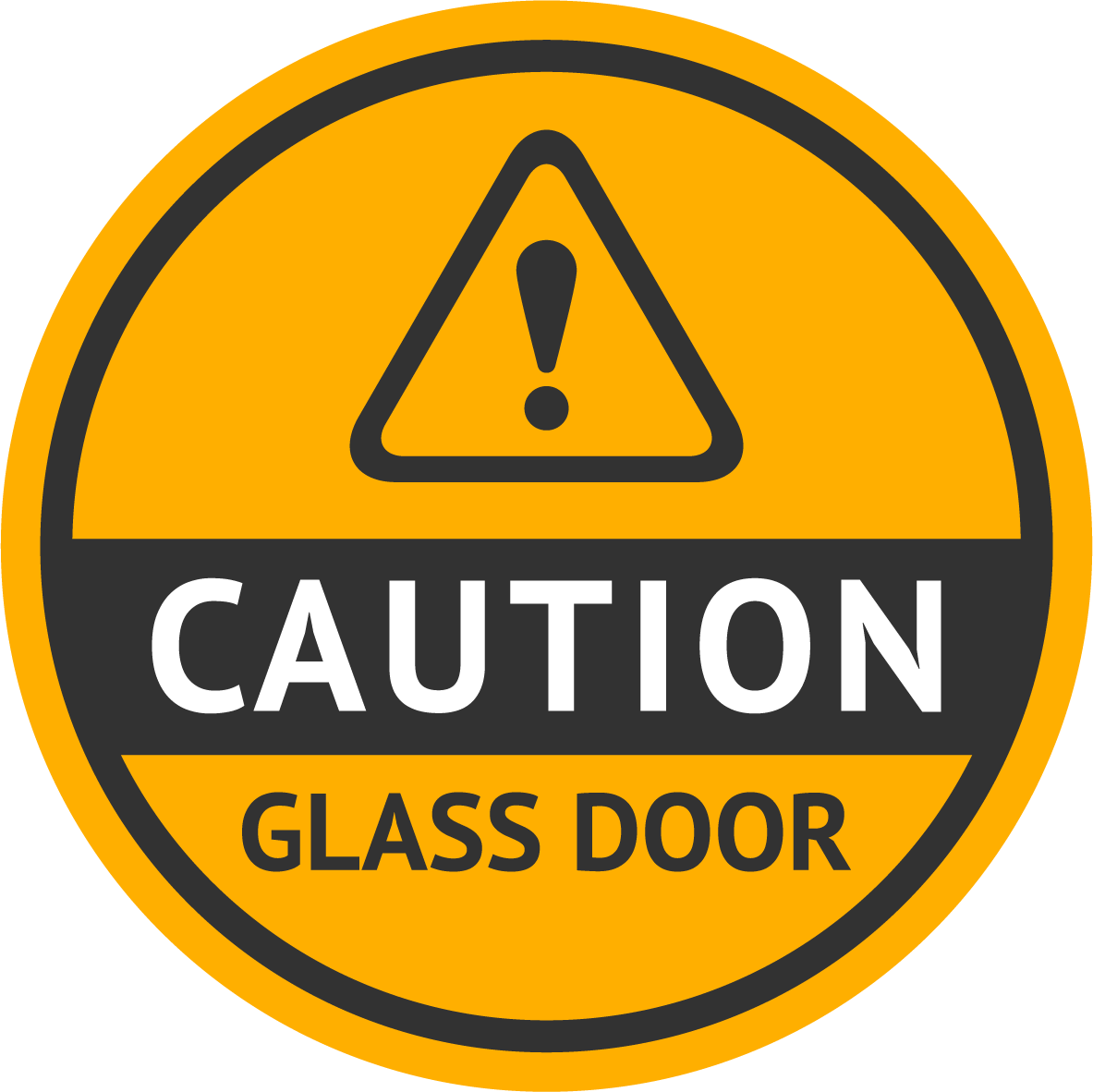 Sticker Caution Glass Door Window Vinyl Sticker circle 100mm sign circle S80