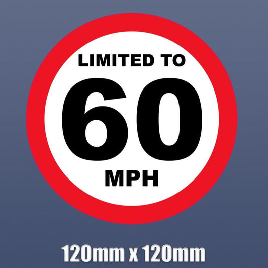 LIMITED TO Sticker 60 MPH Vehicle Speed Restriction Car Van Truck Vinyl 120mm S5