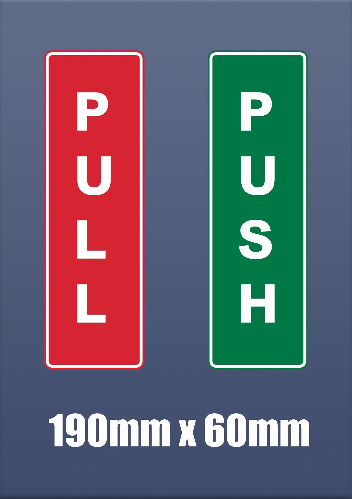 Sticker Push and Pull Door Window Vinyl Stickers set of Red and Green S64