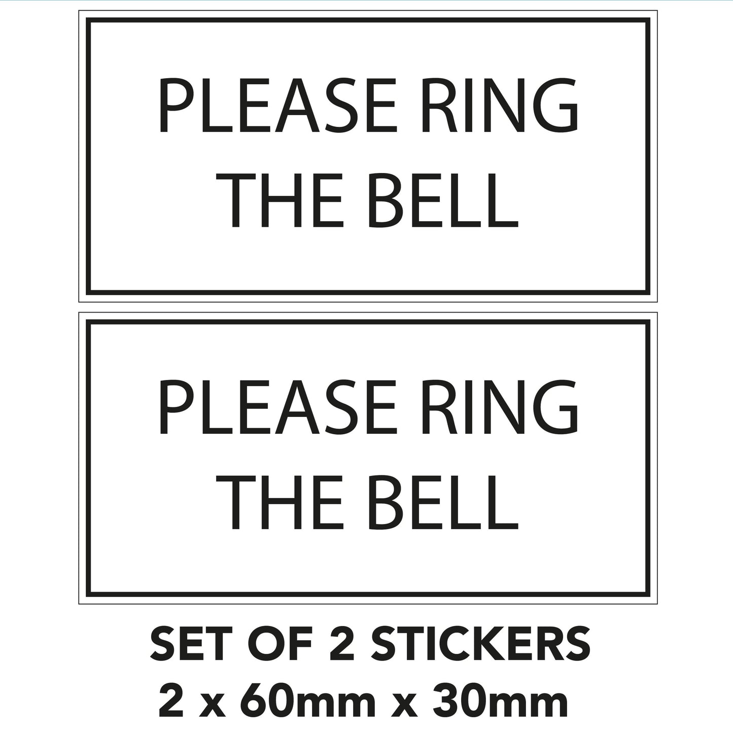 Please ring the bell sticker 2 x small weatherproof self adhesive vinyl S48