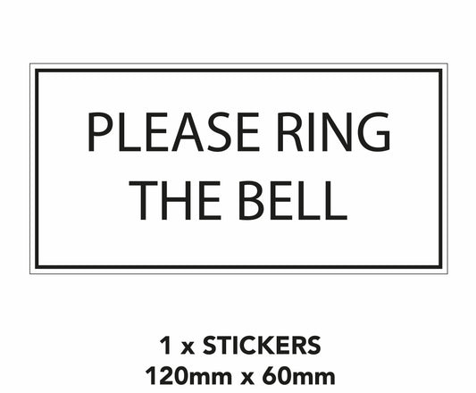 Ring bell sticker 1 x big weatherproof self adhesive vinyl door bell S49