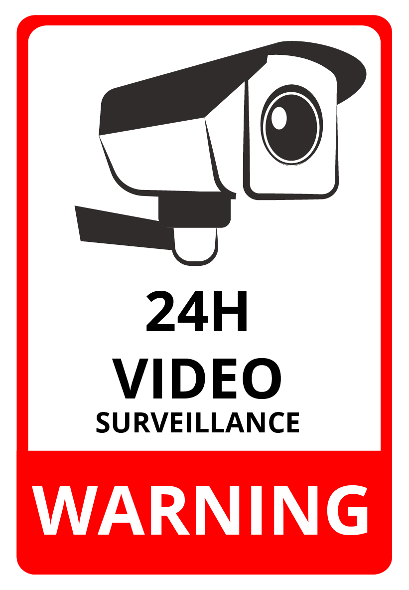 CCTV Sticker Camera Surveillance x 2 Self Adhesive Vinyl home shop garage S108