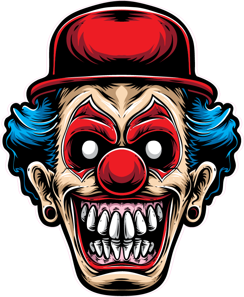 Sticker Scary Clown Self Adhesive Vinyl Horror scary evil spooky ghost S96