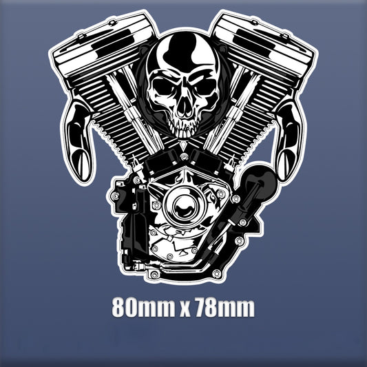 Sticker Skull Engine Self Adhesive Vinyl bumper moto car van truck S99