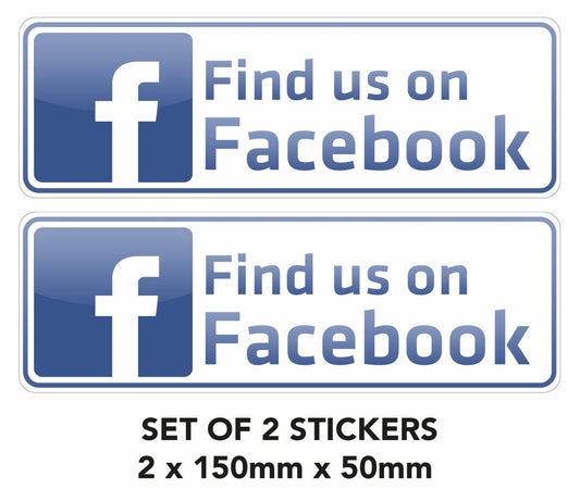 FACEBOOK STICKER FIND US ON  Self Adhesive Car van business door laptop S47