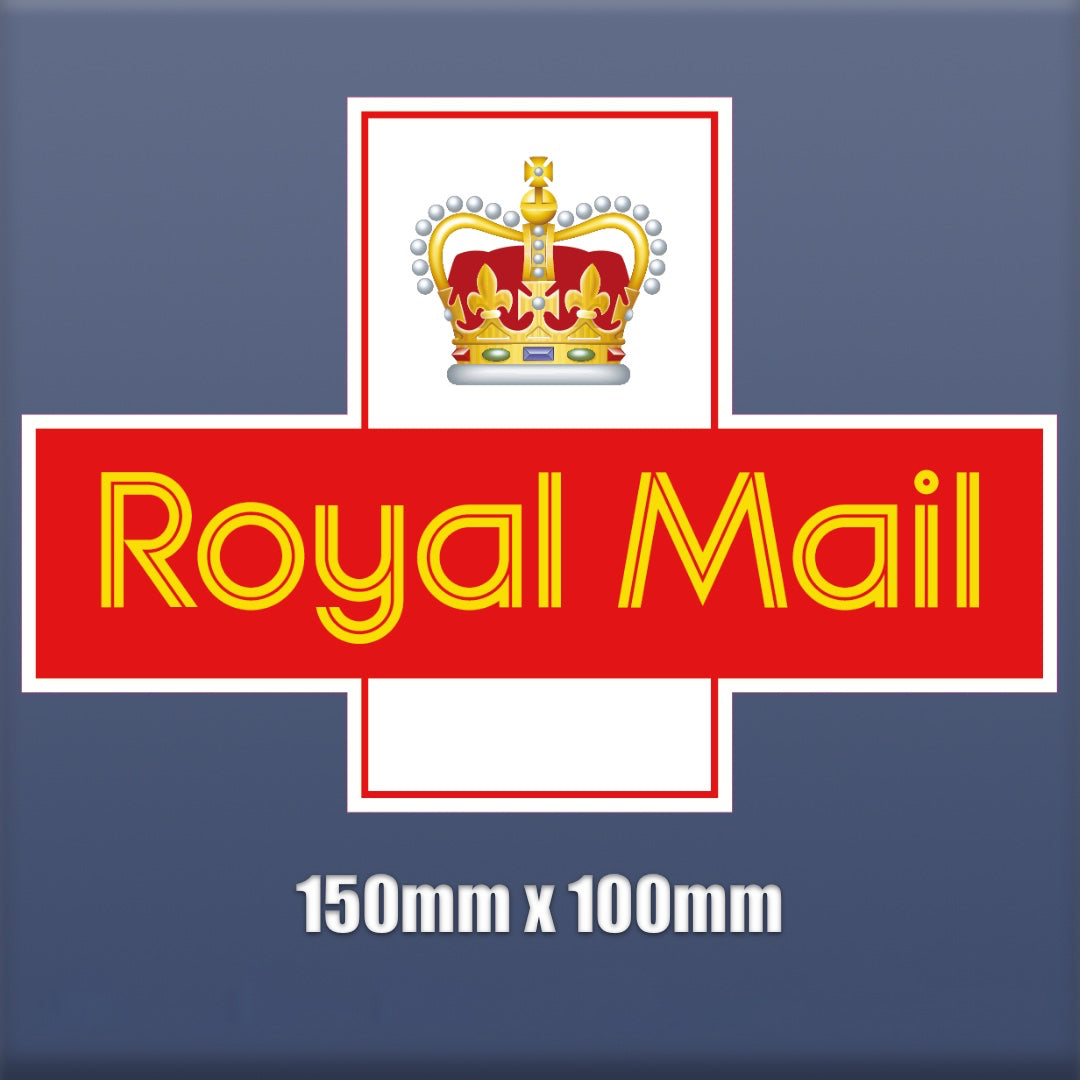 Sticker Royal Mail Logo Self Adhesive Vinyl sticker 150mm x 100mm Post Postie RM S126