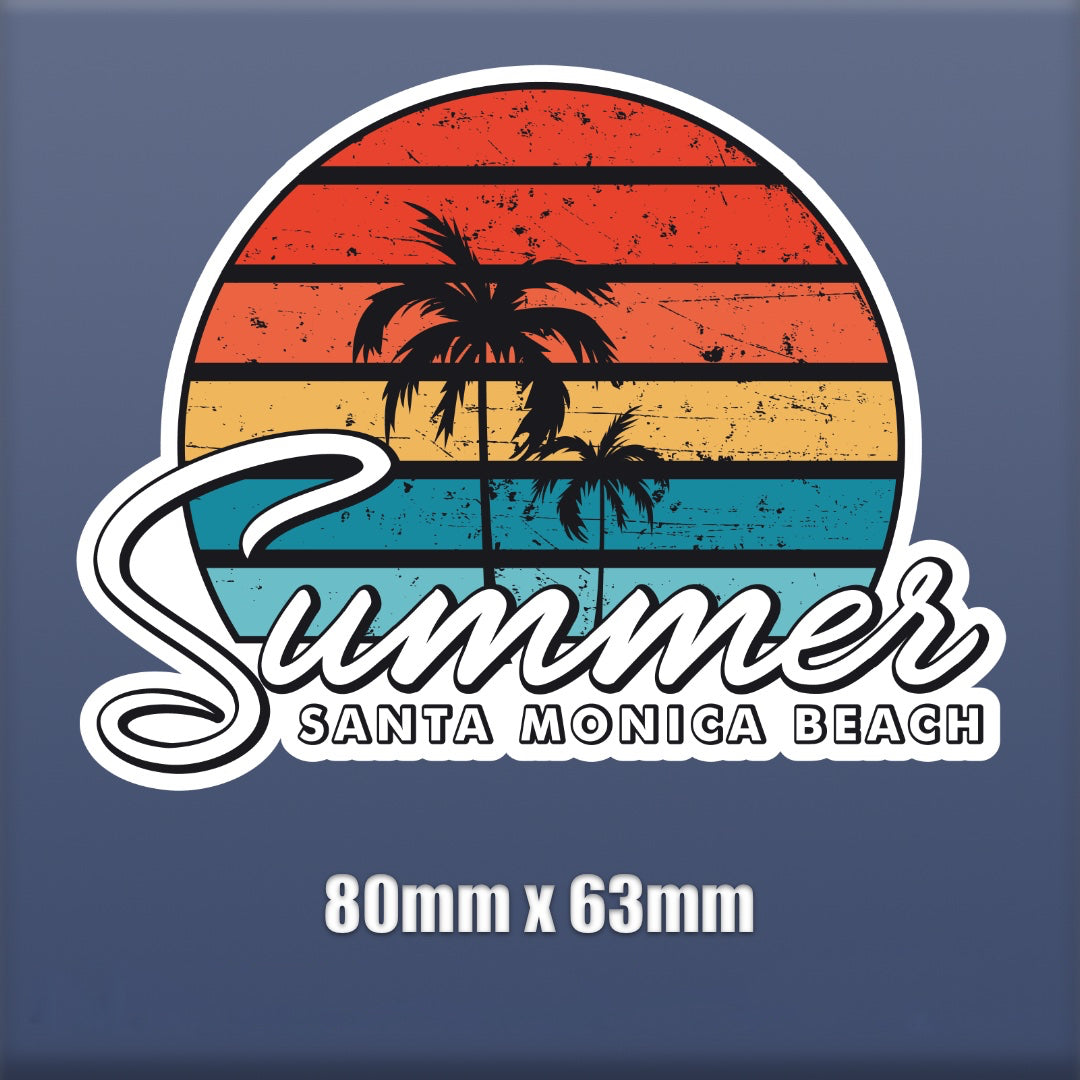 Sticker SUMMER holiday Sun Palm Tree Sunset Self Adhesive Vinyl bumper S83